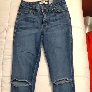 High rise ripped skinny jeans